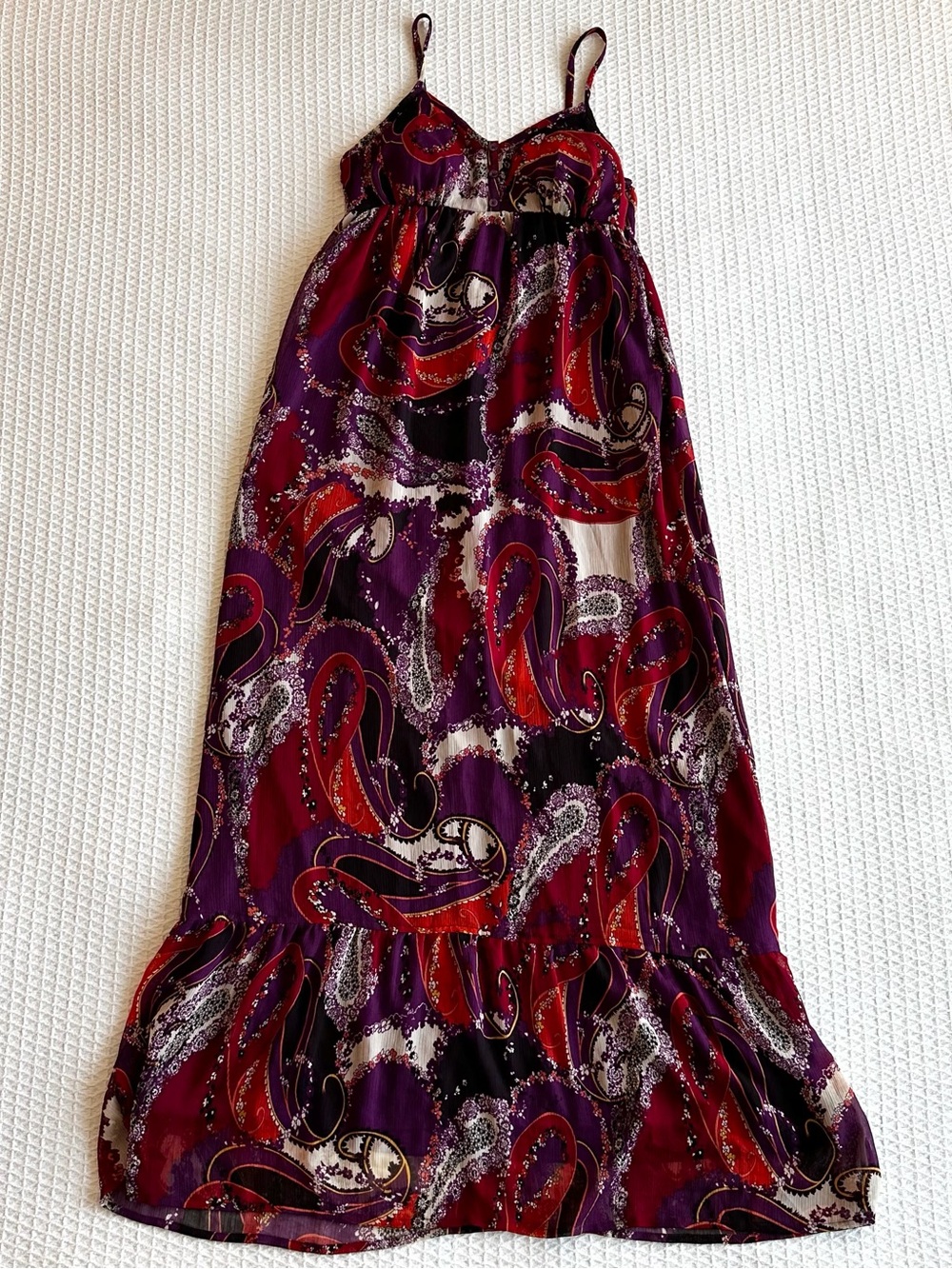 Apt. 9 Red & Purple Paisley Maxi Dress